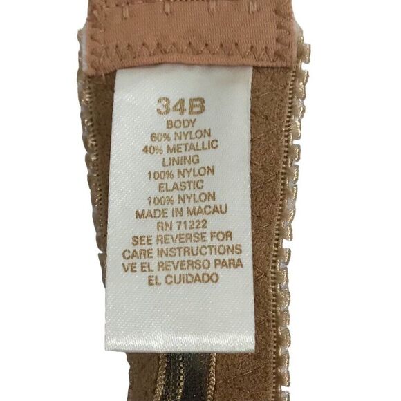 Vintage Y2K Leopard Print Brown Metallic Underwire Padded Bra Bralette / 34B - Picture 5 of 5